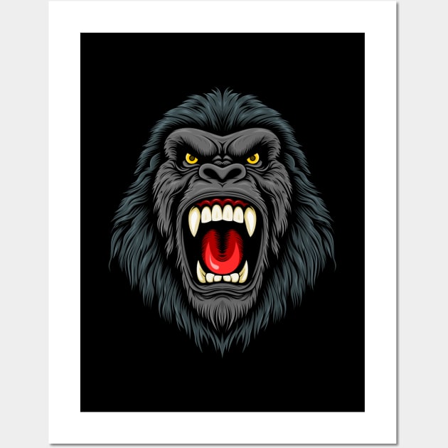 King Kong's Mighty Roar Wall Art by Cosmiccrafts